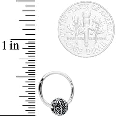 16G 3/8 Tiny Texture Pattern Bead Hinged Segment Ring