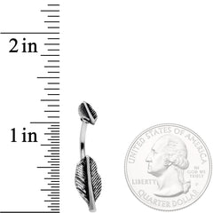 Southwestern Feathers Double Mount Belly Ring