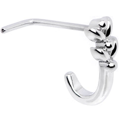 20G Twin Tulips Flower Faux Hoop L Shaped Nose Ring