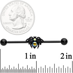 14G Aurora Gem Black Busy Bee Industrial Barbell 38mm