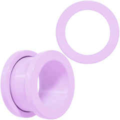 Sweet Pastel Purple Screw Fit Tunnel Plug Set 16G to 19mm