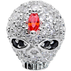 16G 5/16 Clear Red CZ Gem Punk Skull Labret Monroe Tragus