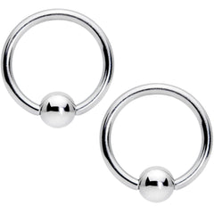 14G 7/16 1/2 Clear Gem Flowers BCR Barbell Nipple Ring Set of 4