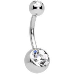 Clear Aurora Gem Gold Tone Maple Leaf Dangle Belly Ring Set of 4