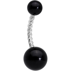 Black Pearlescent Totally Twisted Belly Ring