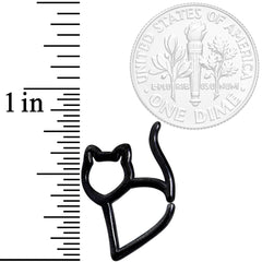 16G Black One Cool Kitty Cat Closure Ring