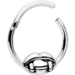 16G 3/8 Halloween Vampires Kiss Fangs Hinged Segment Ring