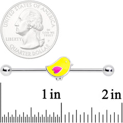 14G Yellow Easter Chick Industrial Barbell 38mm