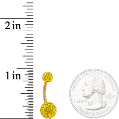 Clear Yellow Gem Totally Twisted Belly Ring Set of 4