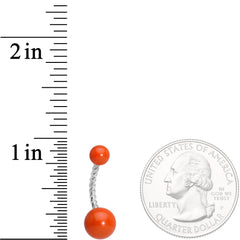 Orange Glow in the Dark Totally Twisted Belly Ring