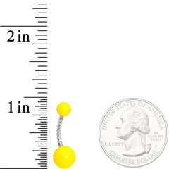Yellow Glow in the Dark Totally Twisted Belly Ring