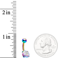 Aurora Gem Rainbow Totally Twisted Belly Ring Set of 2