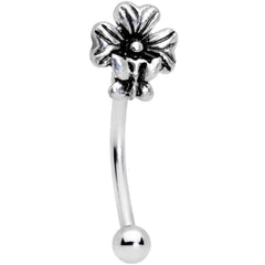 16G 3/8 Perching Butterfly Clover Curved Eyebrow Ring