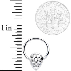 16G 3/8 Clear CZ Gem Openwork Alien Hinged Segment Ring