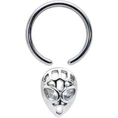 16G 3/8 Clear CZ Gem Openwork Alien Hinged Segment Ring