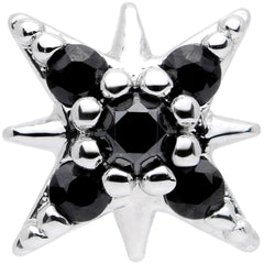 16G 5/16 Black Gem Compass Star Labret Monroe Tragus