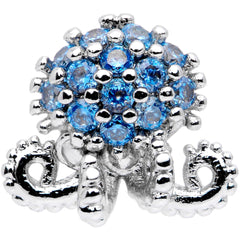 16G 5/16 Blue CZ Gem Ocean Jellyfish Labret Monroe Tragus