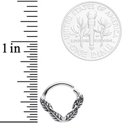 16G 3/8 Ring of Feathers Closure Ring