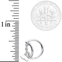 16G 3/8 Crescent Moon Butterfly Dangle Closure Ring