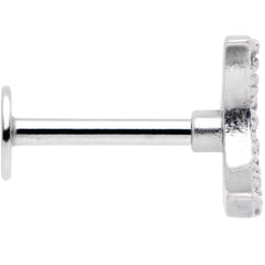 16G 5/16 Clear CZ Gem Crescent Moon Labret Monroe Tragus