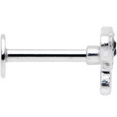 16G 5/16 CZ Gem Black Eye Elephant Labret Monroe Tragus
