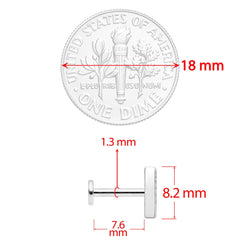 16G 5/16 Clear Black CZ Bar Internally Threaded Labret Set of 3