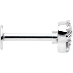 16G 5/16 Clear CZ Gem Angels Wing Labret Monroe Tragus
