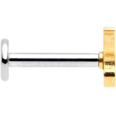 16G 5/16 Gold Tone Cat Internally Threaded Labret Tragus