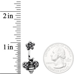 Clear Gem Bumble Bee Blossom Flower Double Mount Belly Ring