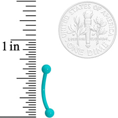 16G 3/8 Teal Acrylic Curved Eyebrow Ring