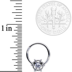 16G 3/8 Clear Gem Web of Glamour Hinged Segment Ring