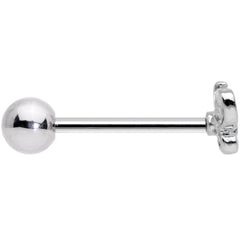 Clear Gem Loopy Openwork Butterfly Barbell Tongue Ring