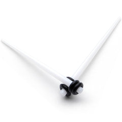 White Acrylic Straight Taper Set Available in Sizes  14G to 00G