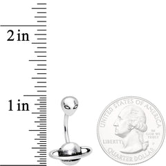 Alien Face Planet Saturn Double Mount Belly Ring