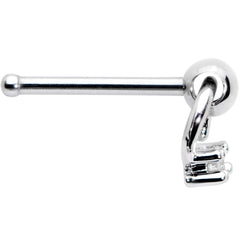 20G 1/4 Clear CZ Duo Dangle Nose Bone
