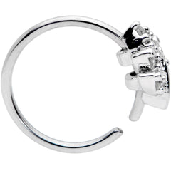 20G 5/16 Clear CZ Gem Maple Leaf Nose Hoop