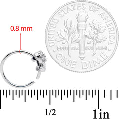 20G 5/16 Clear CZ Elegant Elephant Nose Hoop