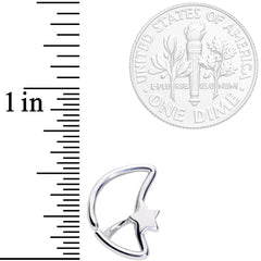 16G 5/16 Crescent Moon and Star Closure Ring