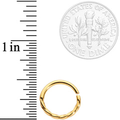 16G 3/8 Gold Tone Simply Twisted Closure Ring