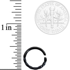 16G 3/8 Black Simply Twisted Closure Ring