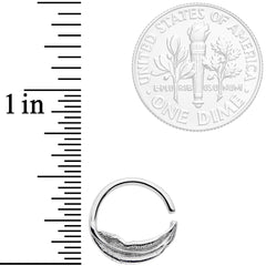 16G 3/8 Falling Feather Seamless Circular Ring