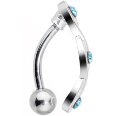 Aqua Gem Fashionably Twisted Reversible Belly Ring