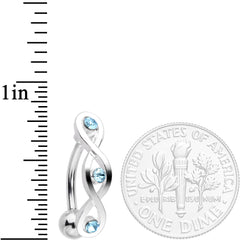 Aqua Gem Fashionably Twisted Reversible Belly Ring