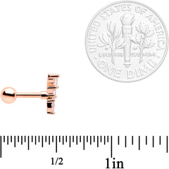 16G 1/4 Clear CZ Gem Rose Gold Tone Geometric Tragus Set of 3