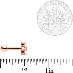 16G 1/4 Pink Clear CZ Gem Rose Gold Tone Star Tragus Set of 3