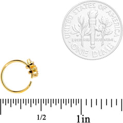 20G 5/16 Clear CZ Gem Gold Plated Tiny Triangle Nose Hoop