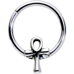 16G 3/8 Egyptian Ankh Hinged Segment Ring