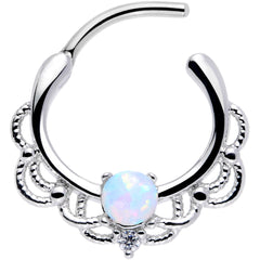16G 3/8 White Faux Opal Life of the Party Septum Clicker