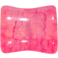 Red Agate Stone Saddle Plug Set Available in Sizes 0G to 25mm