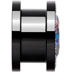 Vitrail Clear CZ Gem Black Hypnotic Screw Fit Plug Set